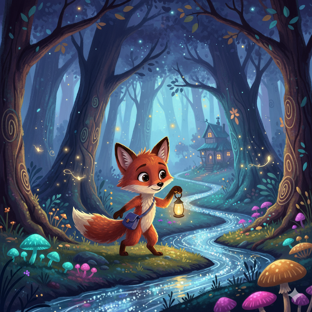 Illustration of a magical forest